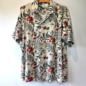 Natural Issue Shirt Large Men's Cotton Weave Tropical Button Down Short Sleeve